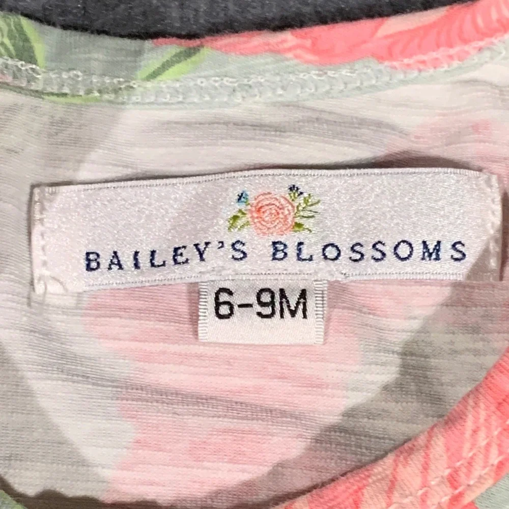 Baileys Blossoms Baby Girl Floral Dress‎ and Bloomers Set Sage Pink 6-9M